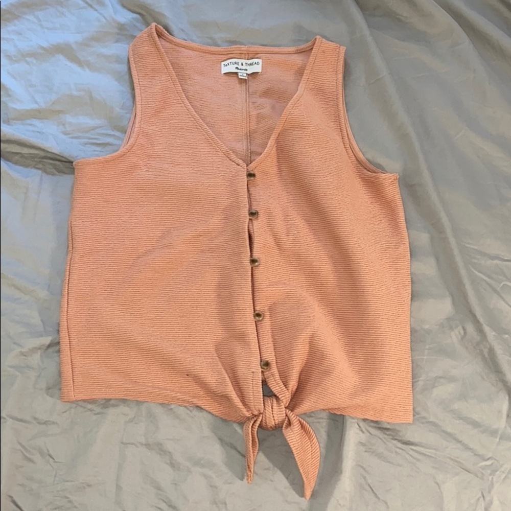 Madewell Texture + Thread front-tie button tank